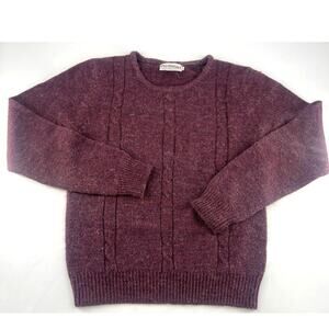 Vintage Personal Sweater Womens Small Burgundy Plum Y2K Grannycore Cabincore
